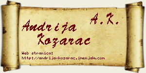 Andrija Kozarac vizit kartica